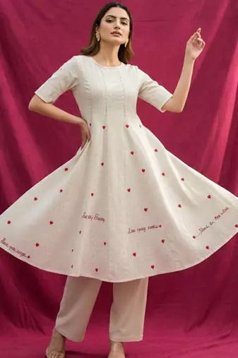 Women Ethnic Motifs Printed Regular Pure Cotton Kurta with Trousers