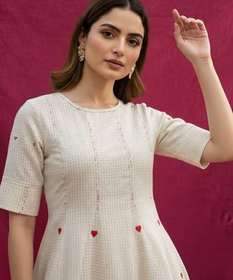 Women Ethnic Motifs Printed Regular Pure Cotton Kurta with Trousers 2