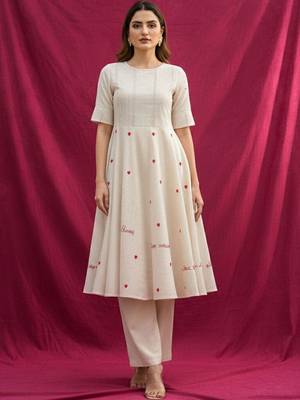 Women Ethnic Motifs Printed Regular Pure Cotton Kurta with Trousers 4