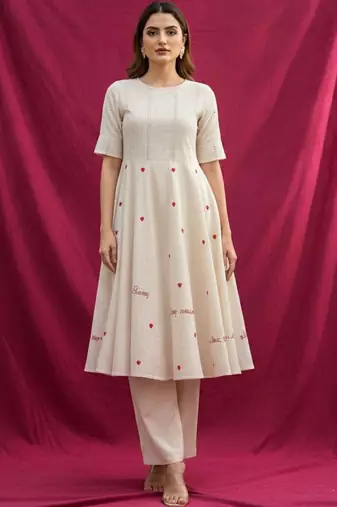 Women Ethnic Motifs Printed Regular Pure Cotton Kurta with Trousers