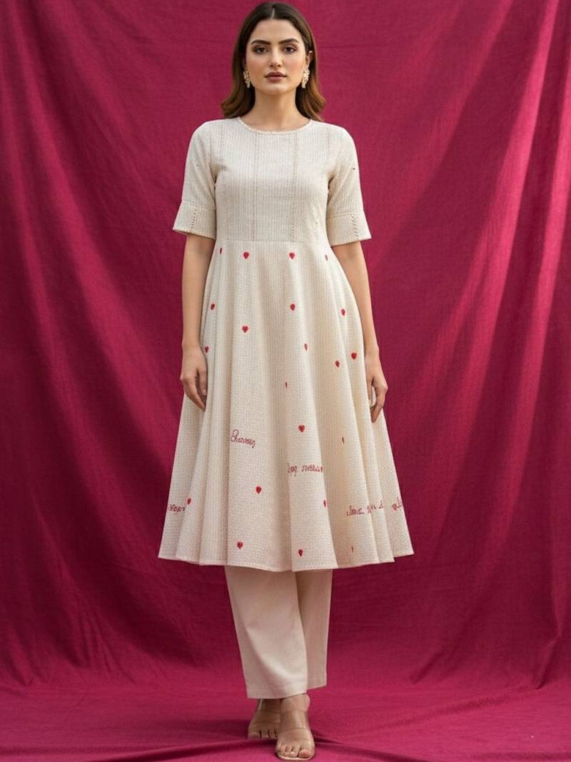 Women Ethnic Motifs Printed Regular Pure Cotton Kurta with Trousers