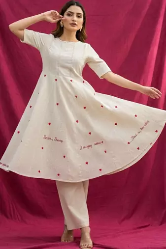 Women Ethnic Motifs Printed Regular Pure Cotton Kurta with Trousers