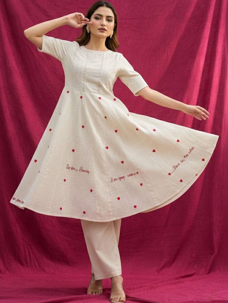Women Ethnic Motifs Printed Regular Pure Cotton Kurta with Trousers