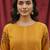 Cotton Mustard Kurta Set With Pintuck Detailing Paired With Solid Trouser.