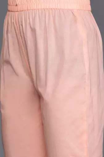 Floral Embroidered Empire Mirror Work  Cotton Kurta with Trousers & Dupatta