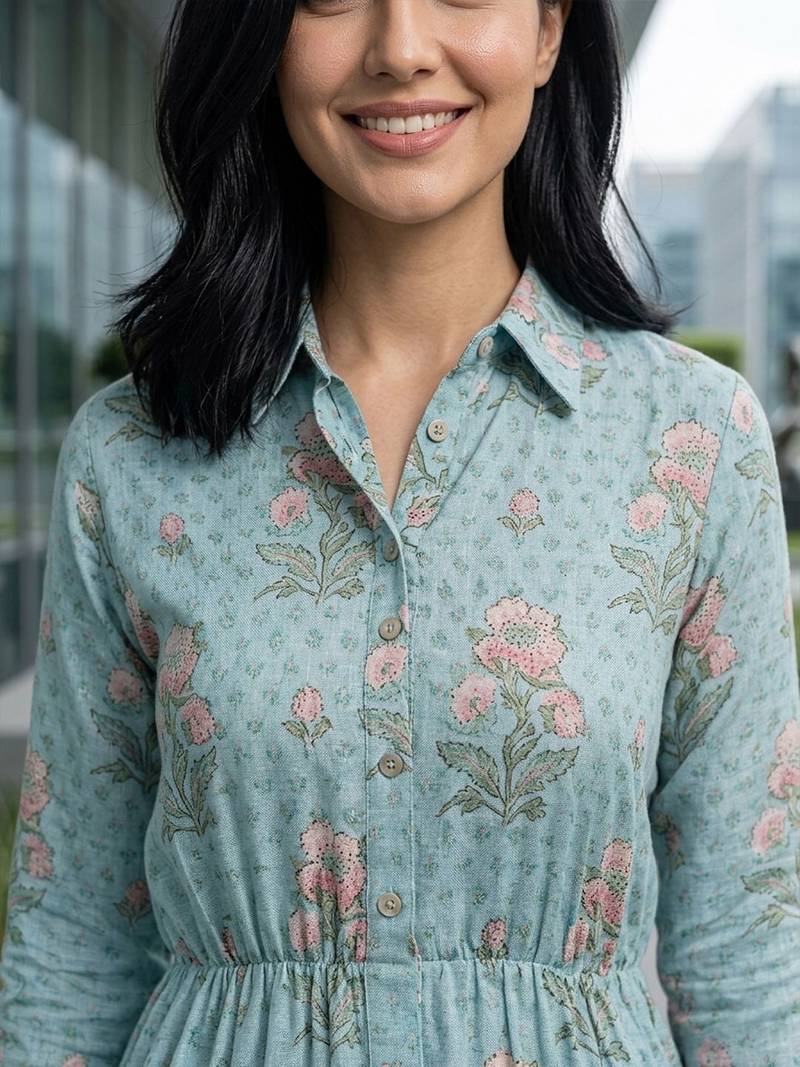 Women Floral Printed Regular Kurta with Trousers