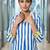 Women Striped Regular Kurta with Trousers