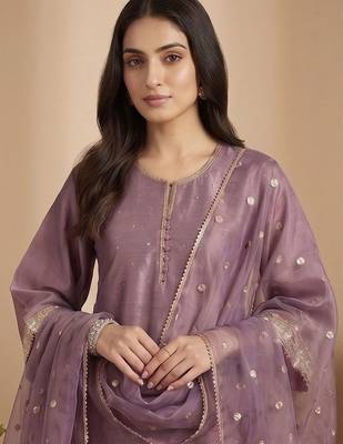Women Ethnic Motifs Regular Kurta with Trousers & With Dupatta 2