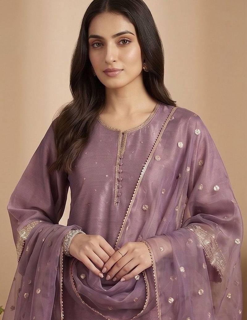 Women Ethnic Motifs Regular Kurta with Trousers & With Dupatta