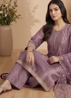 Women Ethnic Motifs Regular Kurta with Trousers & With Dupatta 5