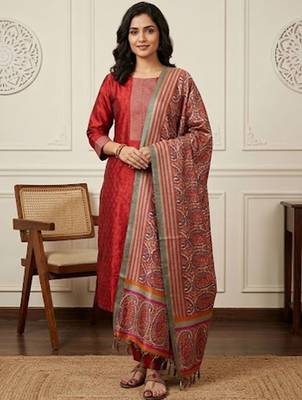 Women Regular Kurta with Trousers & With Dupatta 1