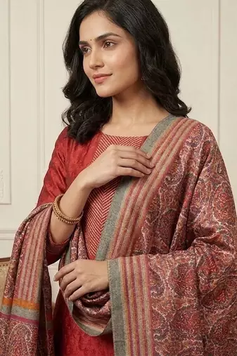 Women Regular Kurta with Trousers & With Dupatta