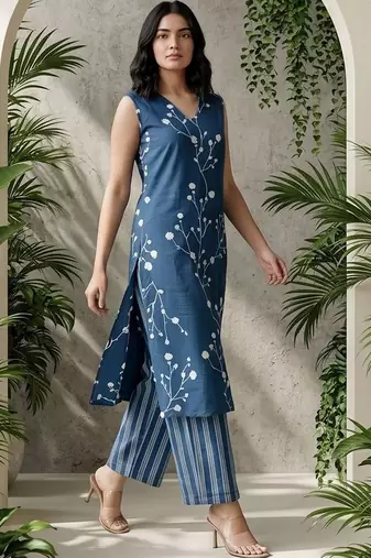 Women Floral Printed Regular Kurta with Palazzos