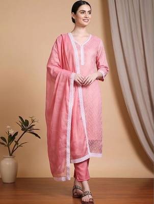Women Ethnic Motifs Regular Kurta with Trousers & With Dupatta 1