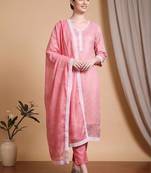Women Ethnic Motifs Regular Kurta with Trousers & With Dupatta