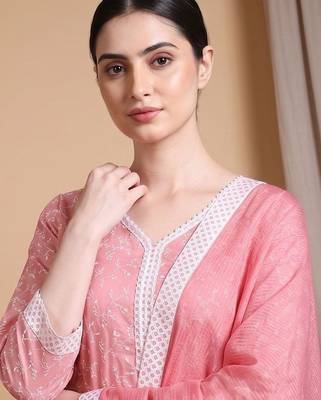Women Ethnic Motifs Regular Kurta with Trousers & With Dupatta 2