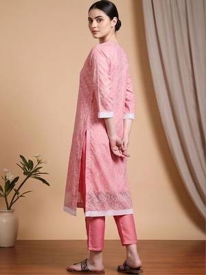 Women Ethnic Motifs Regular Kurta with Trousers & With Dupatta 4