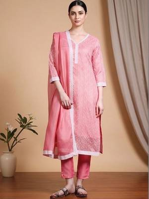 Women Ethnic Motifs Regular Kurta with Trousers & With Dupatta 6