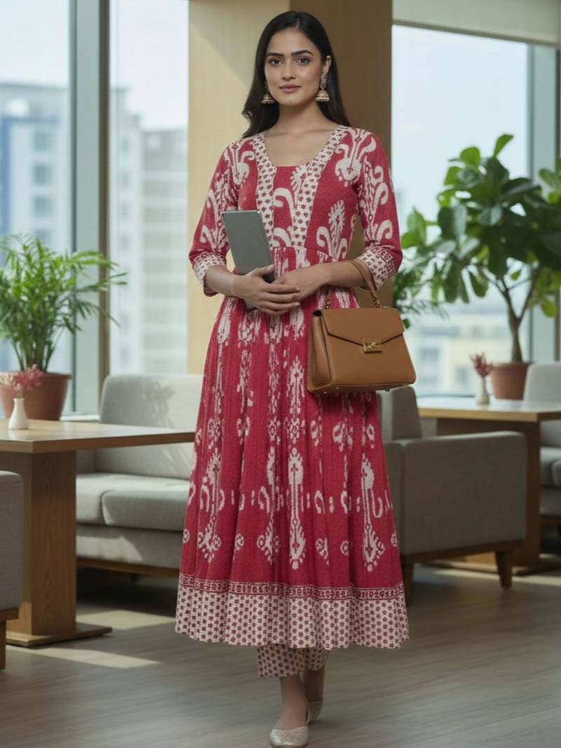 Women Ethnic Motifs Printed Regular  Cotton Kurta with Trousers & With Dupatta