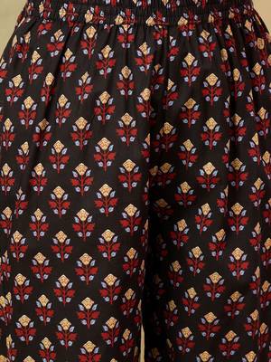 Floral Printed V-Neck Angrakha Kurta With Trousers & Dupatta 3