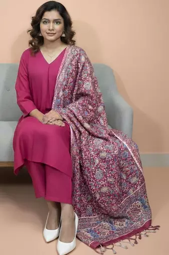Women Ethnic Motifs Regular Kurta with Trousers & With Dupatta