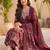 Women Floral Printed Regular Thread Work Kurta with Trousers & With Dupatta