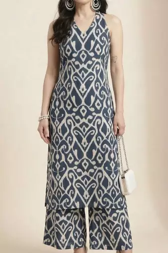 Women Printed Regular Pure Cotton Kurta with Trousers