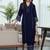 Women Ethnic Motifs Regular Thread Work Silk Crepe Kurta with Trousers