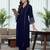 Women Ethnic Motifs Regular Thread Work Silk Crepe Kurta with Trousers