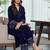 Women Ethnic Motifs Regular Thread Work Silk Crepe Kurta with Trousers
