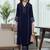 Women Ethnic Motifs Regular Thread Work Silk Crepe Kurta with Trousers