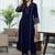 Women Ethnic Motifs Regular Thread Work Silk Crepe Kurta with Trousers