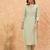 Ethnic Motifs Yoke Design Thread Work Straight Kurta With Trousers & Dupatta