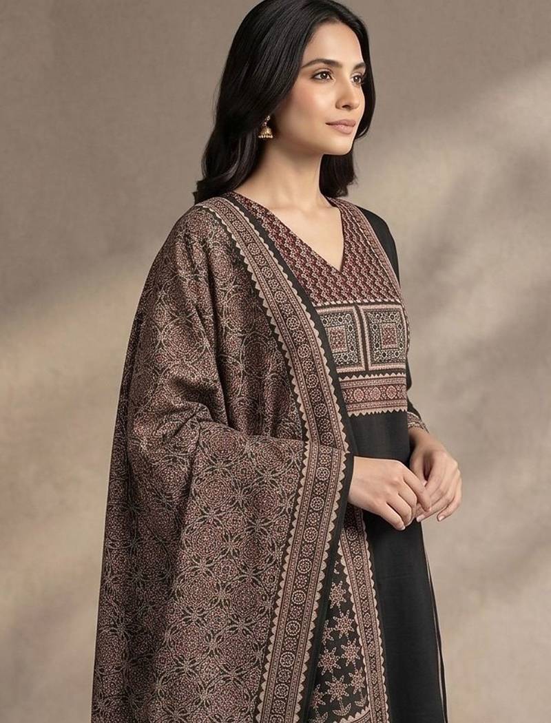 Women Ethnic Motifs Embroidered Regular Thread Work Kurta with Trousers & With Dupatta