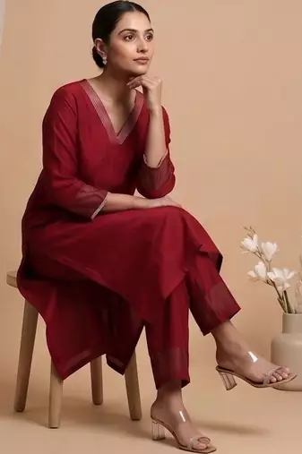 Floral Regular Kurta with Trousers With Dupatta