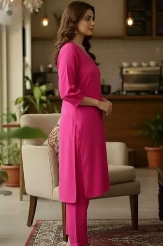 Women Regular Thread Work Kurta with Trousers
