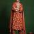 Floral Printed V-Neck Thread Work Kurta With Trousers & Dupatta