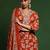 Floral Printed V-Neck Thread Work Kurta With Trousers & Dupatta