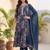 Women Floral Printed Regular Thread Work  Cotton Kurta with Trousers & With Dupatta