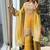 Yellow embroidered silk designer ready to wear stiched kurta plazzo set with dupatta