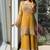 Yellow embroidered silk designer ready to wear stiched kurta plazzo set with dupatta