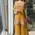 Yellow embroidered silk designer ready to wear stiched kurta plazzo set with dupatta