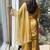 Yellow embroidered silk designer ready to wear stiched kurta plazzo set with dupatta