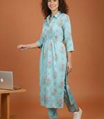 Women Floral Printed Regular Kurta with Trousers