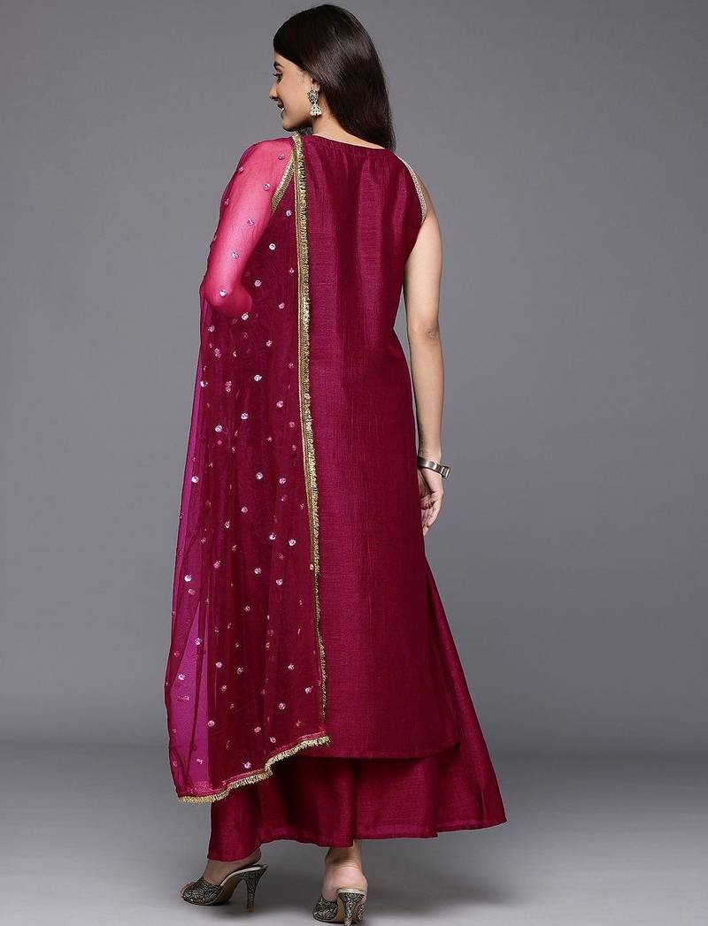 Women Solid Kurta with Trousers & Dupatta