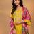 Mustard Floral Yoke Design Thread Work Pure Cotton Kurta With Trouser & Dupatta