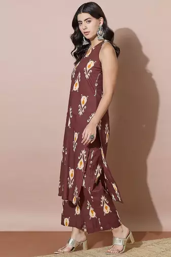 Women Floral Printed Regular Kurta with Palazzos