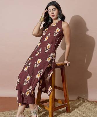 Women Floral Printed Regular Kurta with Palazzos 7