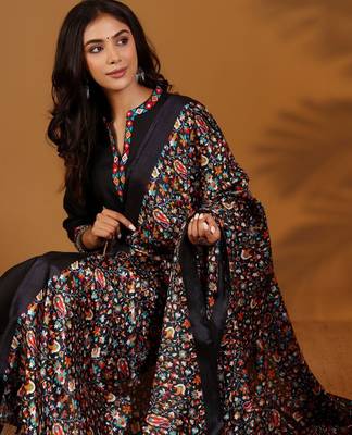 Ethnic Motifs Embroidered Woven Design  Cotton Kurta With Trousers & Dupatta 3