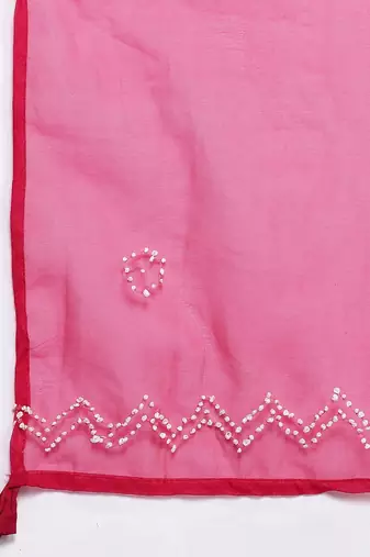 Embroidered Regular Thread Work Kurta with Trousers & With Dupatta